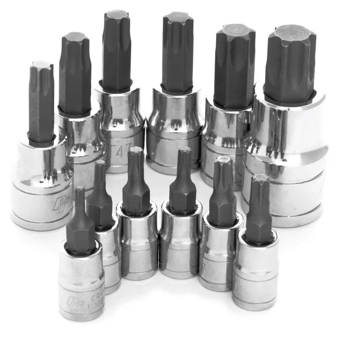 W38802 – PERFORM TOOL Torx Bit, Use With 1/4 Inch/ 3/8 Inch and 1/2 Inch Drive Socket Alloy Steel Bit With Chrome Van...